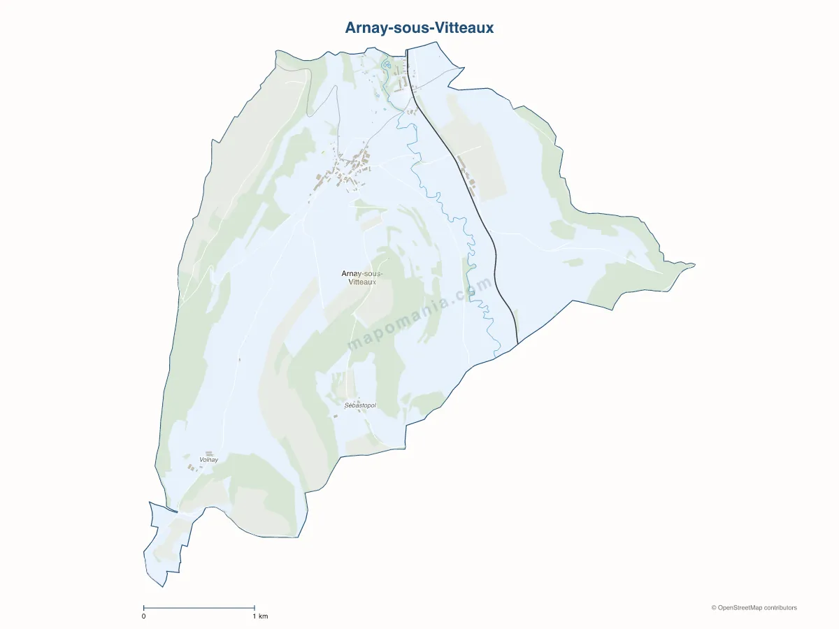 Carte de Arnay-sous-Vitteaux à personnaliser