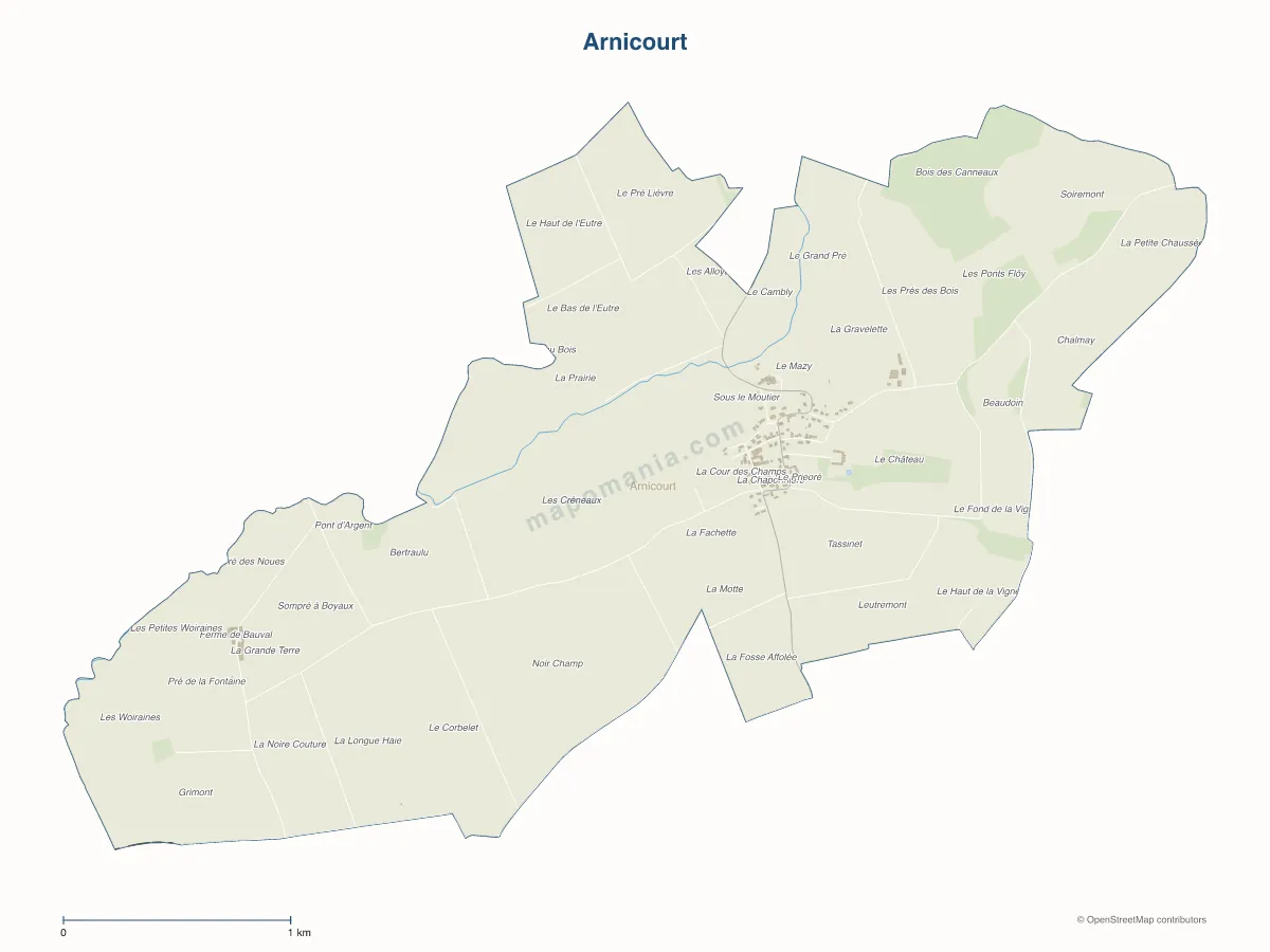 Carte de Arnicourt à personnaliser