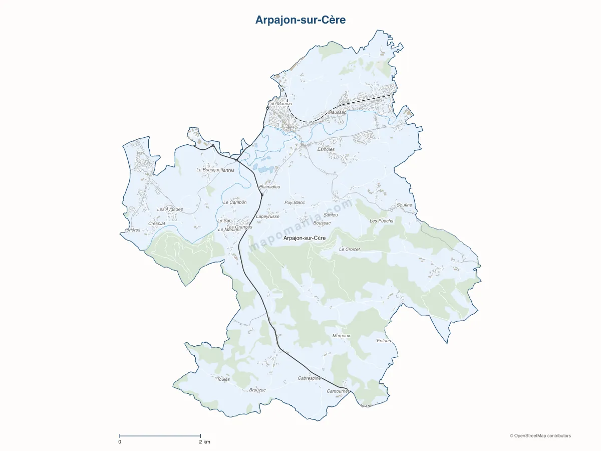 Carte de Arpajon-sur-Cère à personnaliser