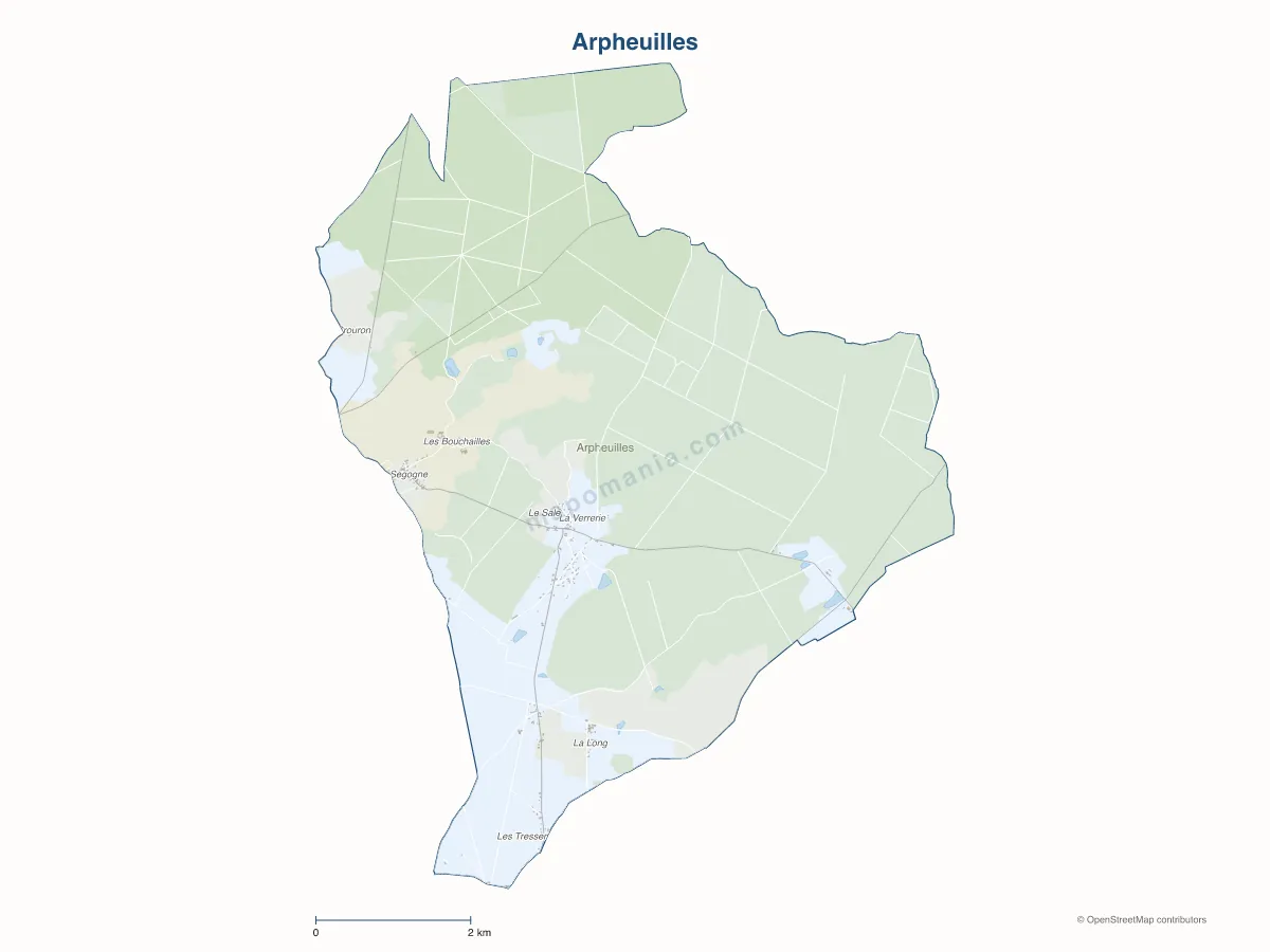Carte de Arpheuilles à personnaliser