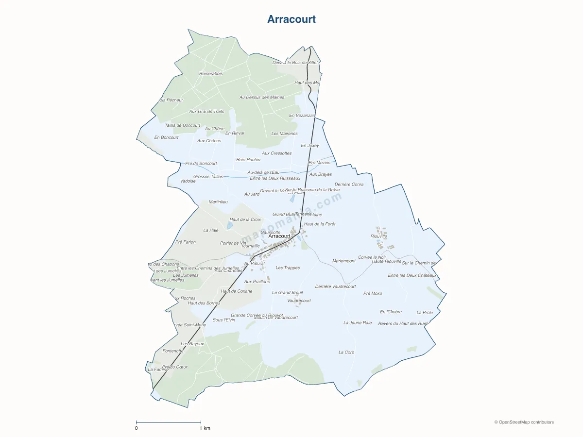 Carte de Arracourt à personnaliser