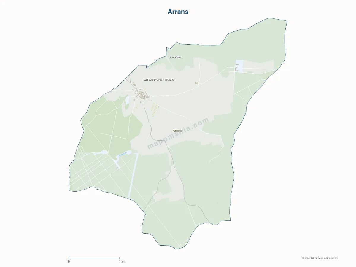 Carte de Arrans à personnaliser