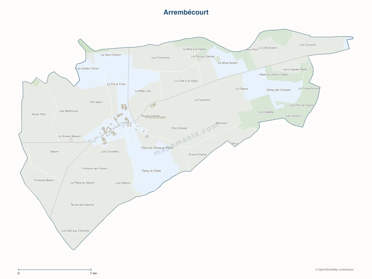 Carte de Arrembécourt à personnaliser