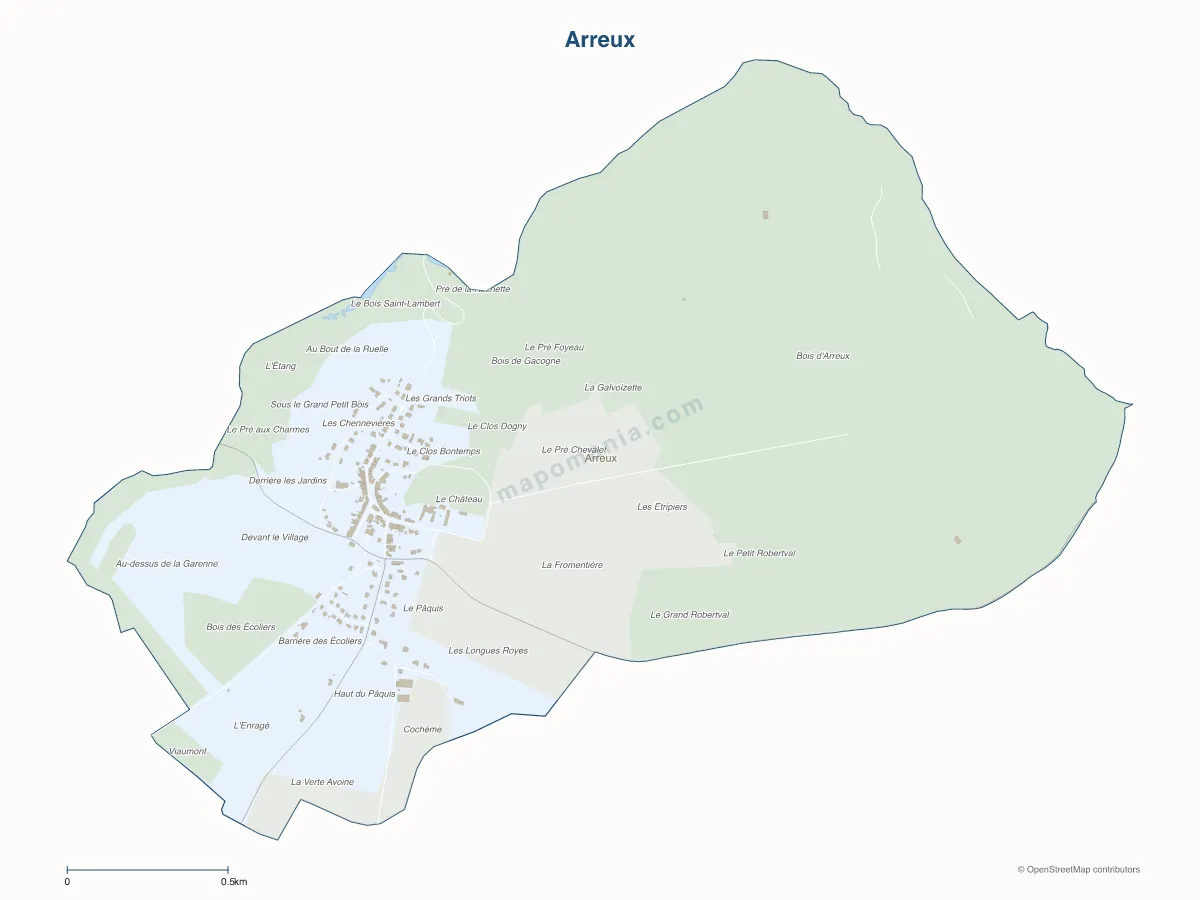Carte de Arreux à personnaliser