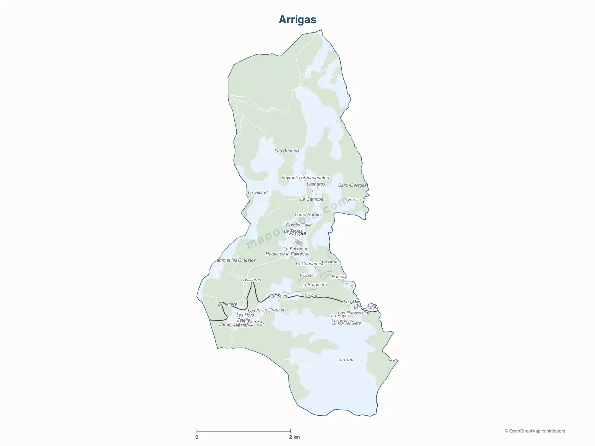 Carte de Arrigas à personnaliser