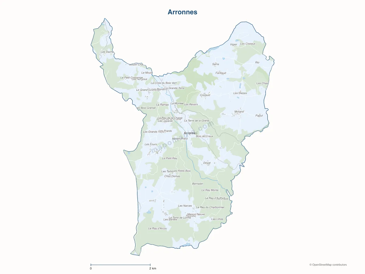 Carte de Arronnes à personnaliser