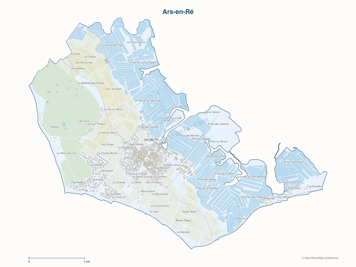 Carte de Ars-en-Ré à personnaliser