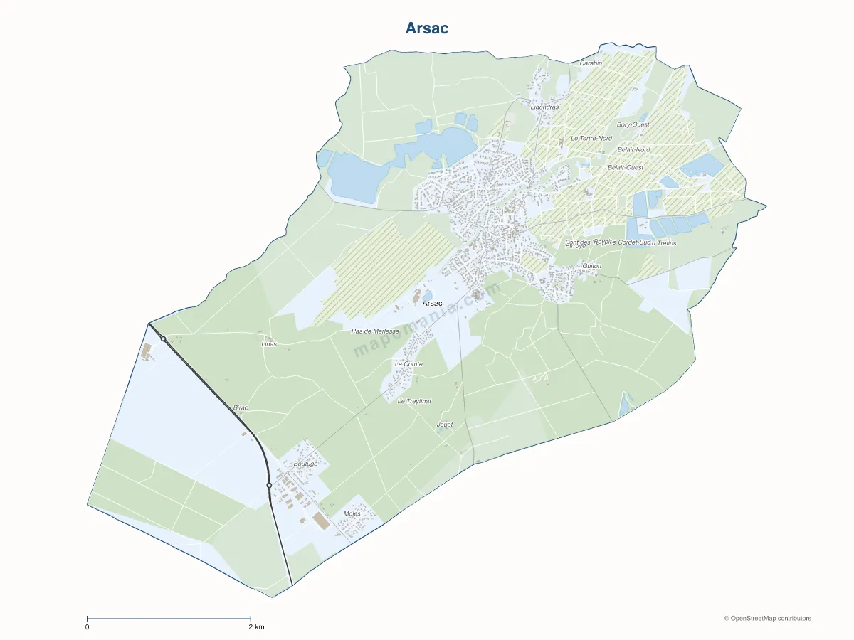 Carte de Arsac à personnaliser