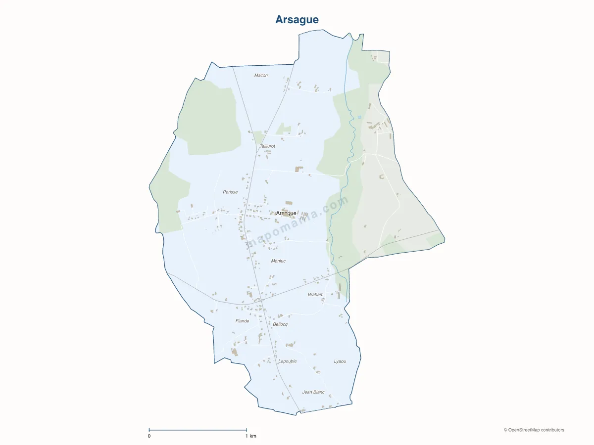 Carte de Arsague à personnaliser