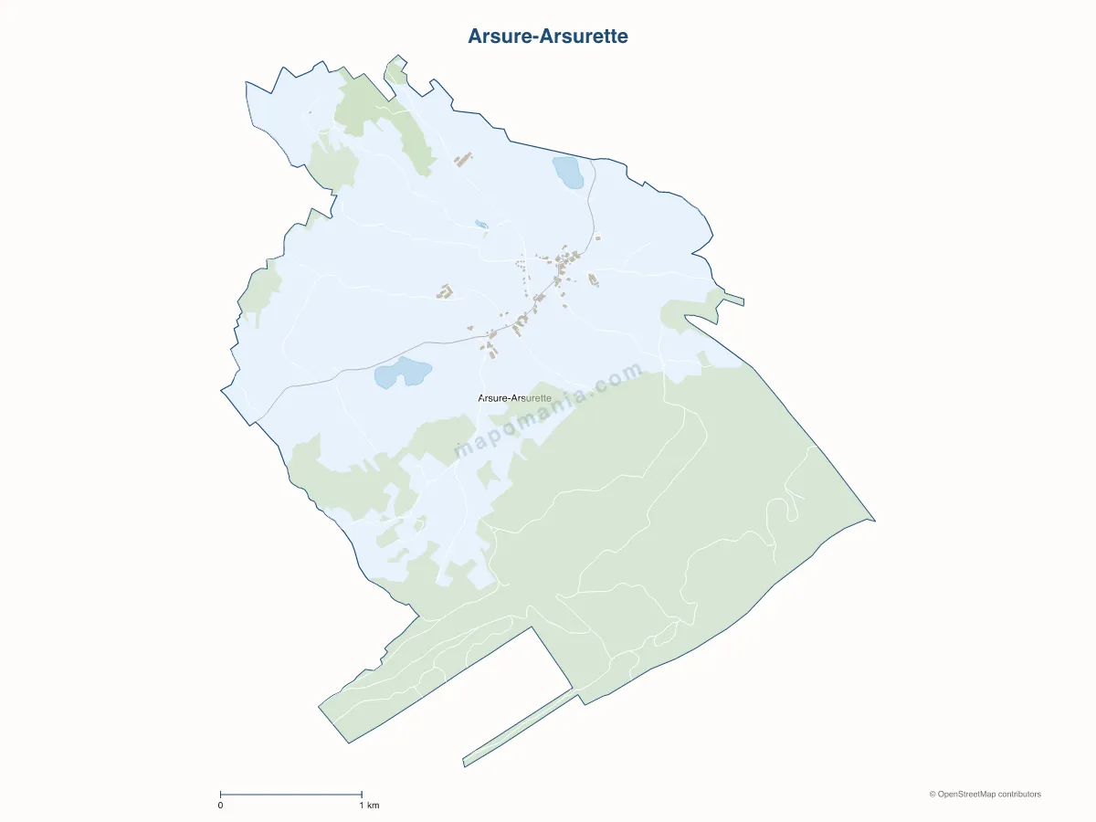 Carte de Arsure-Arsurette à personnaliser