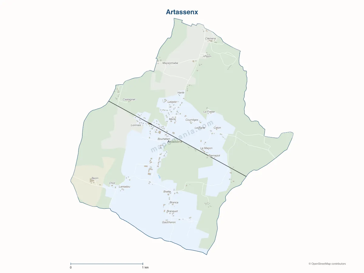 Carte de Artassenx à personnaliser