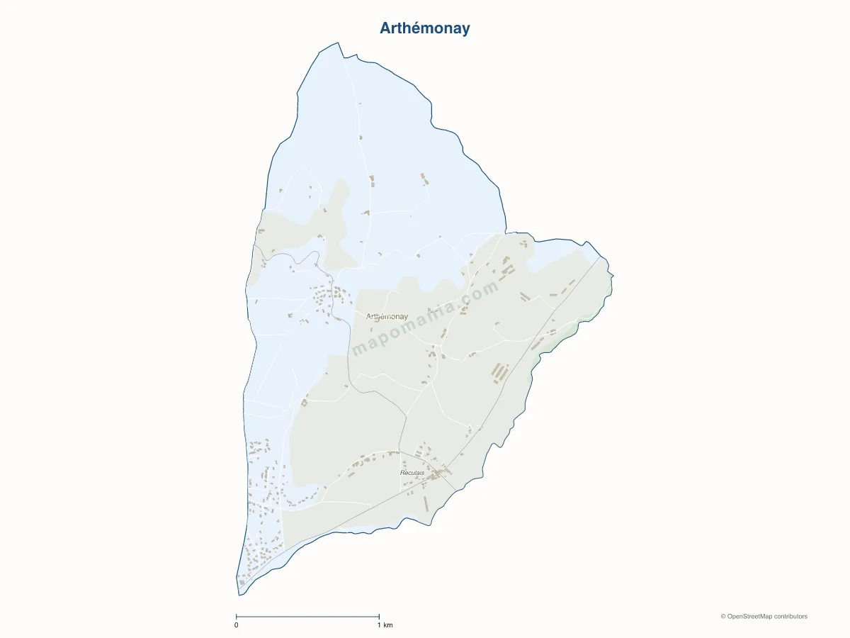 Carte de Arthémonay à personnaliser