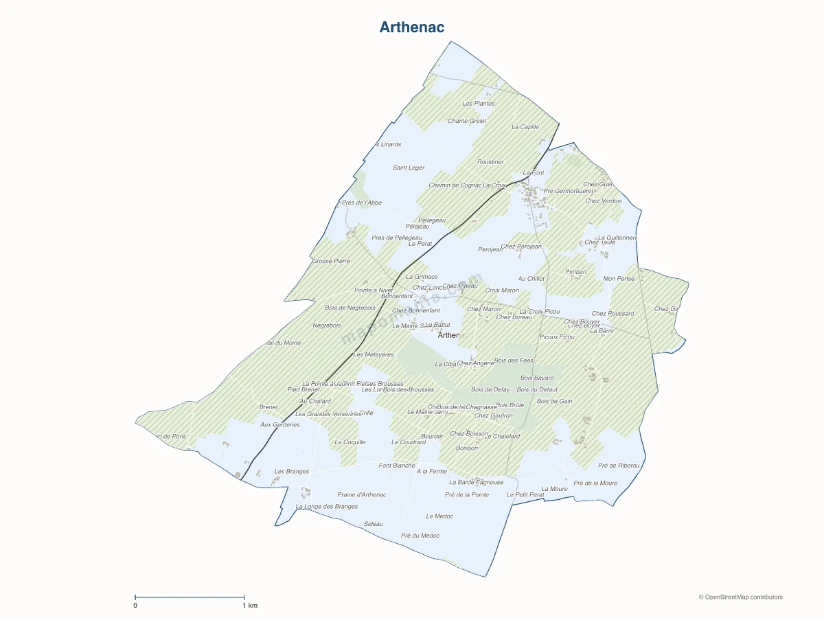 Carte de Arthenac à personnaliser