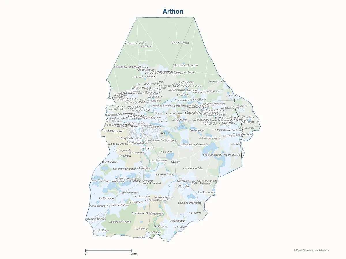 Carte de Arthon à personnaliser