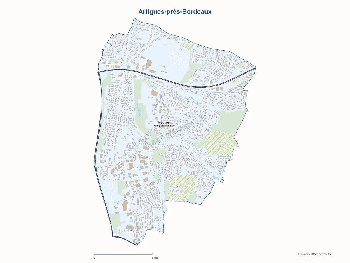 Carte de Artigues-près-Bordeaux à personnaliser