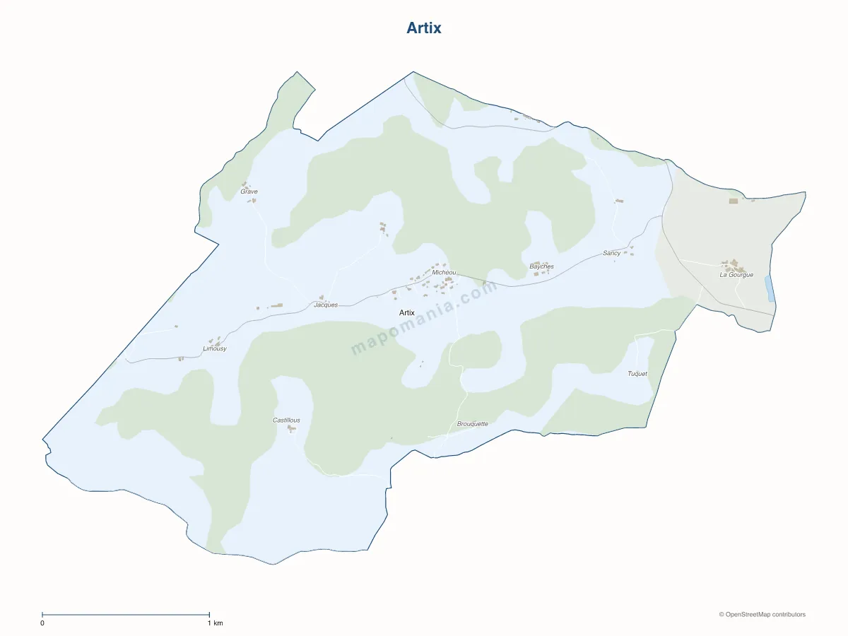Carte de Artix à personnaliser