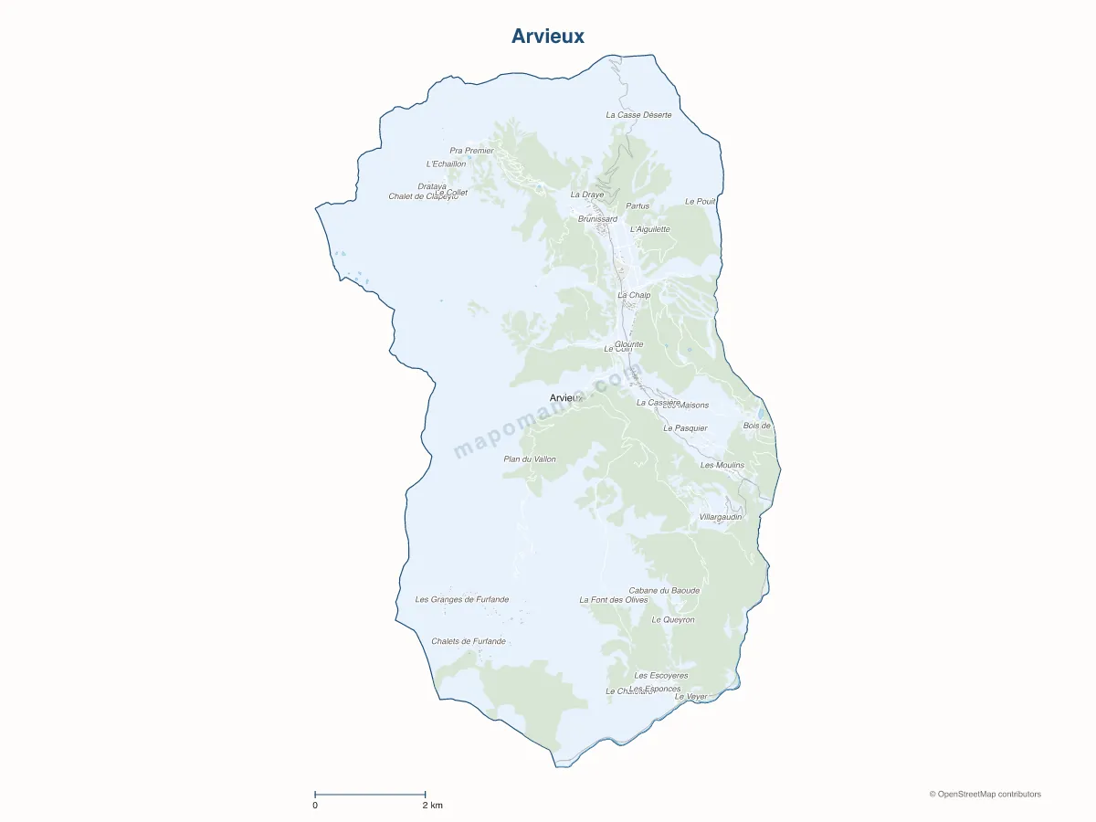 Carte de Arvieux à personnaliser