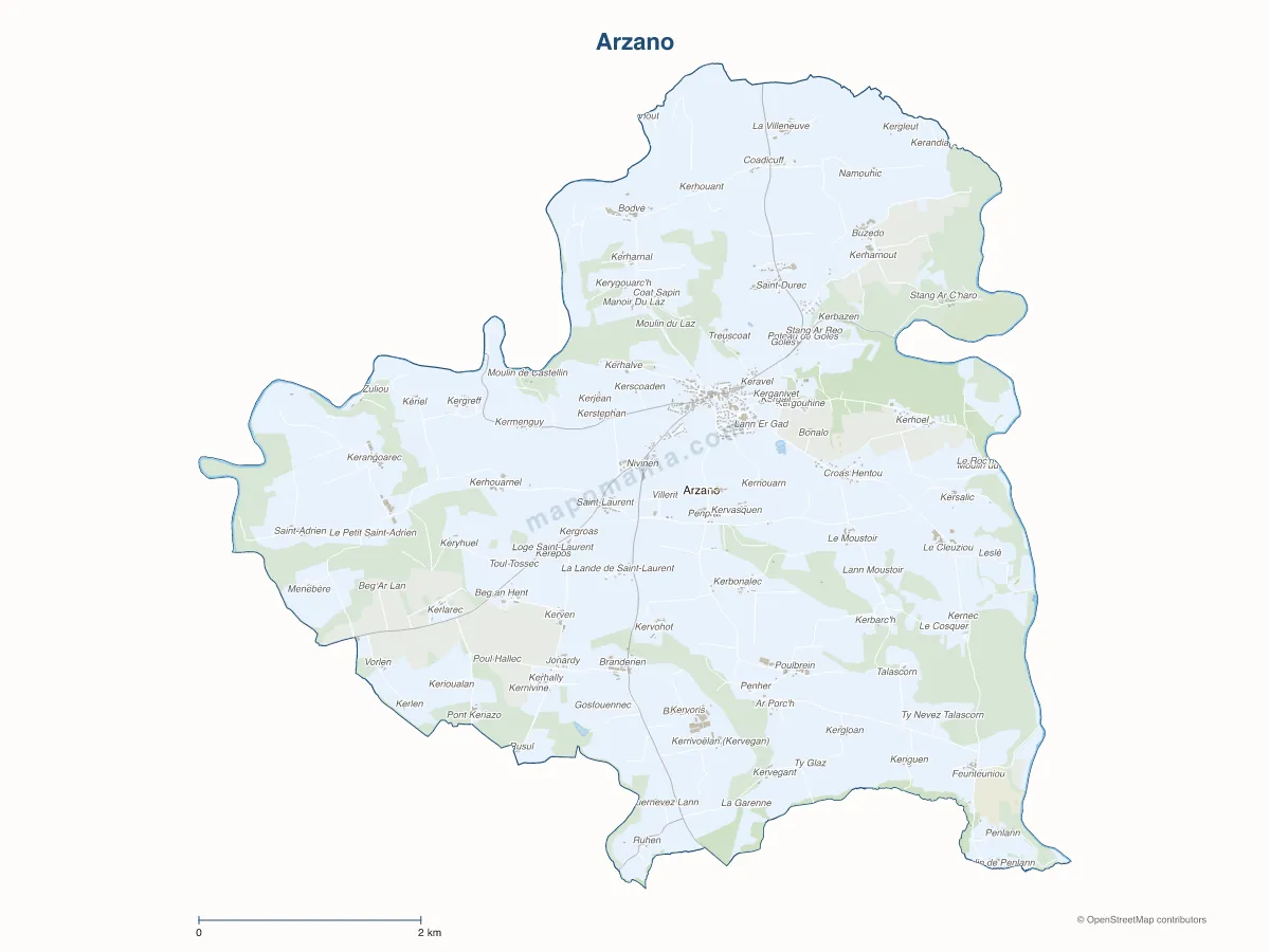 Carte de Arzano à personnaliser