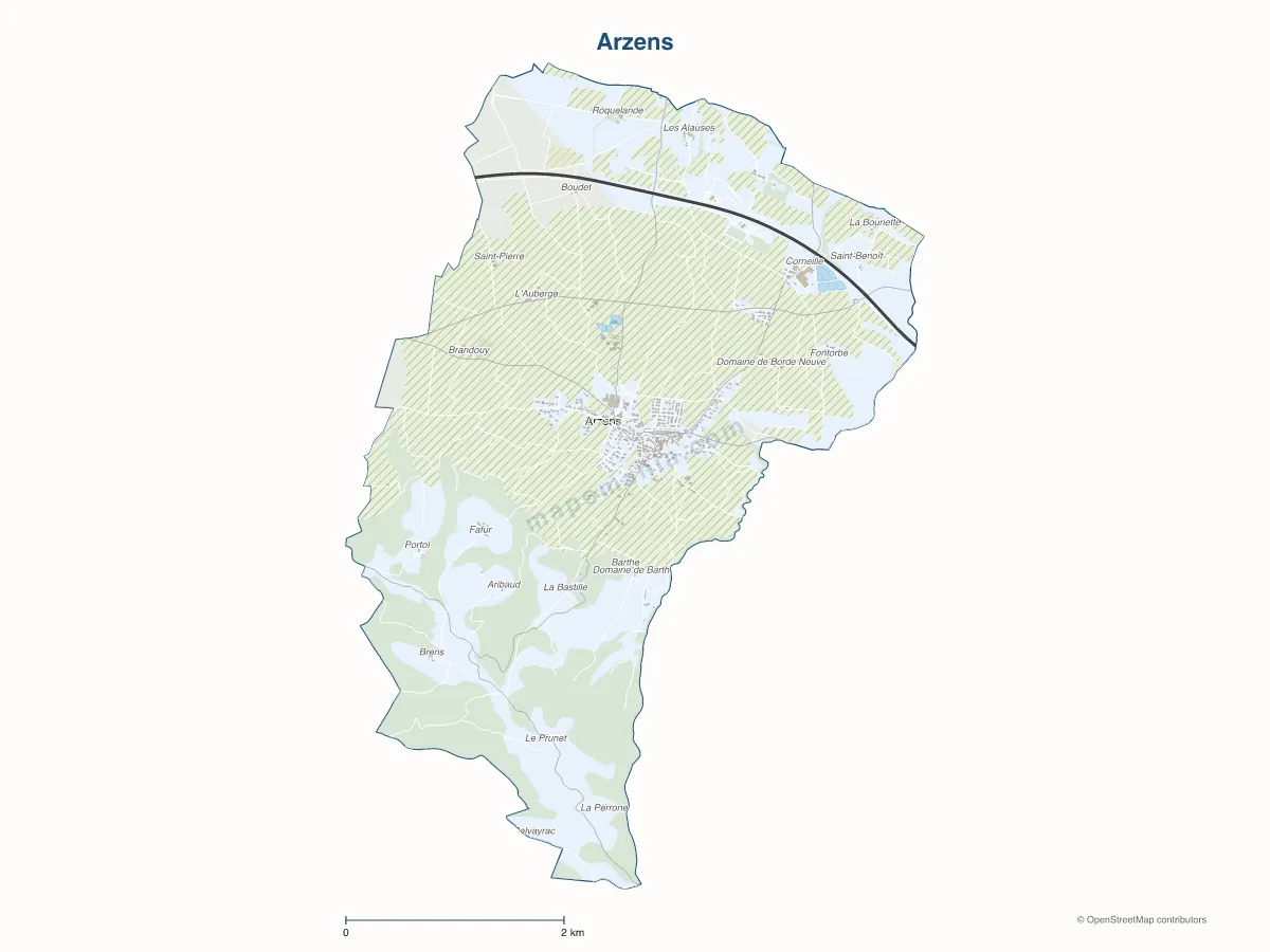 Carte de Arzens à personnaliser