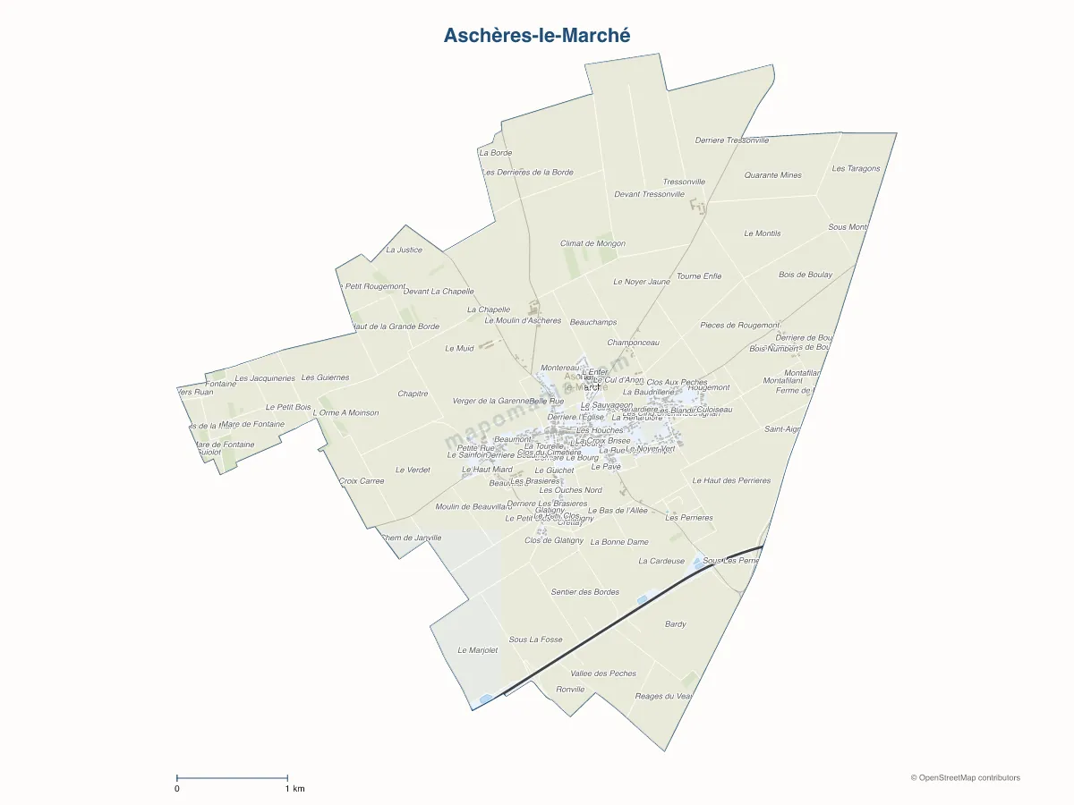 Carte de Aschères-le-Marché à personnaliser