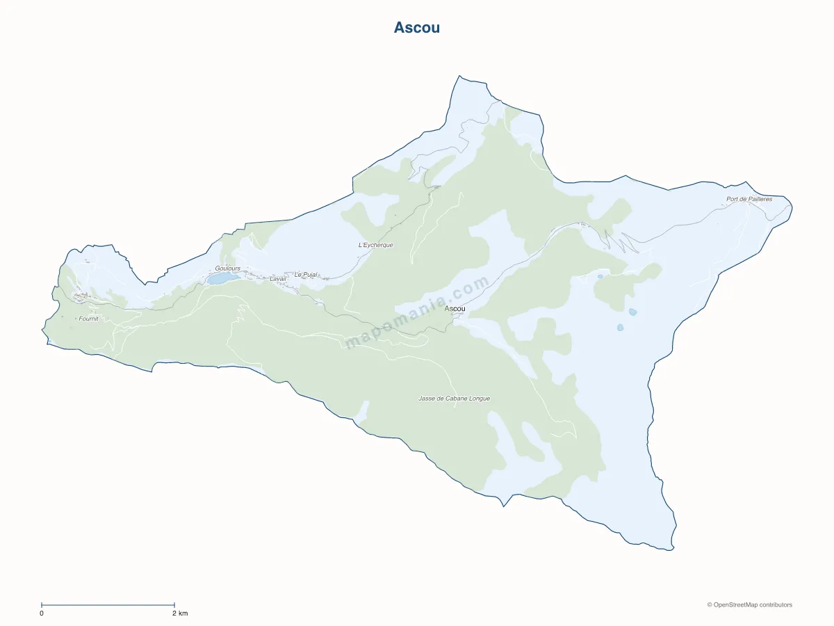Carte de Ascou à personnaliser