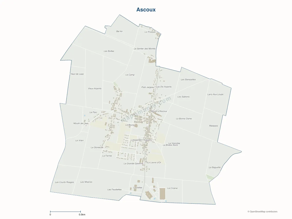 Carte de Ascoux à personnaliser