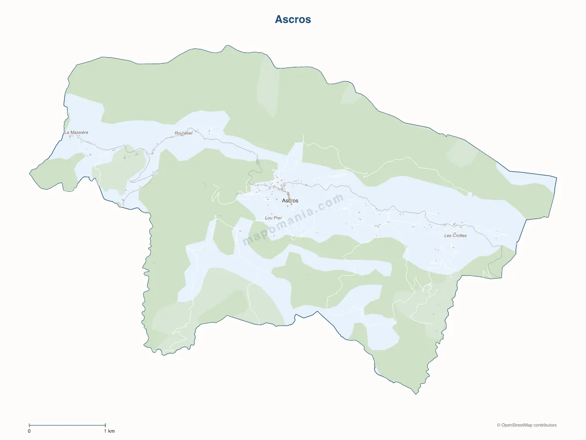 Carte de Ascros à personnaliser