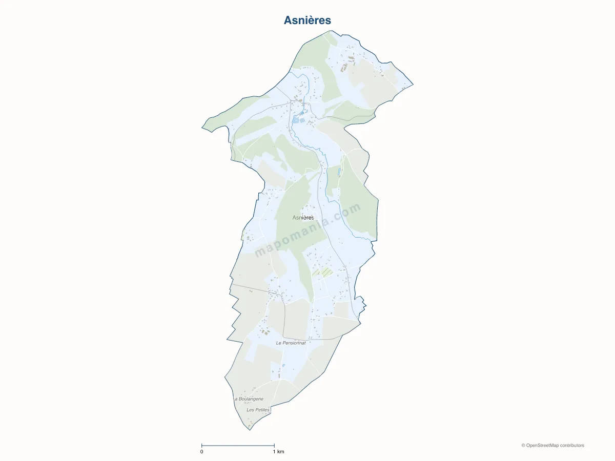 Carte de Asnières à personnaliser
