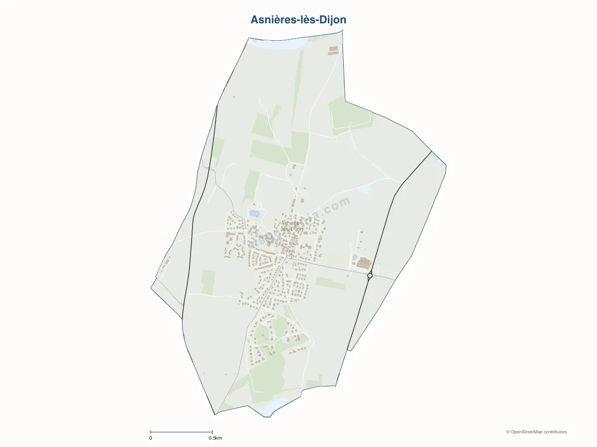 Carte de Asnières-lès-Dijon à personnaliser