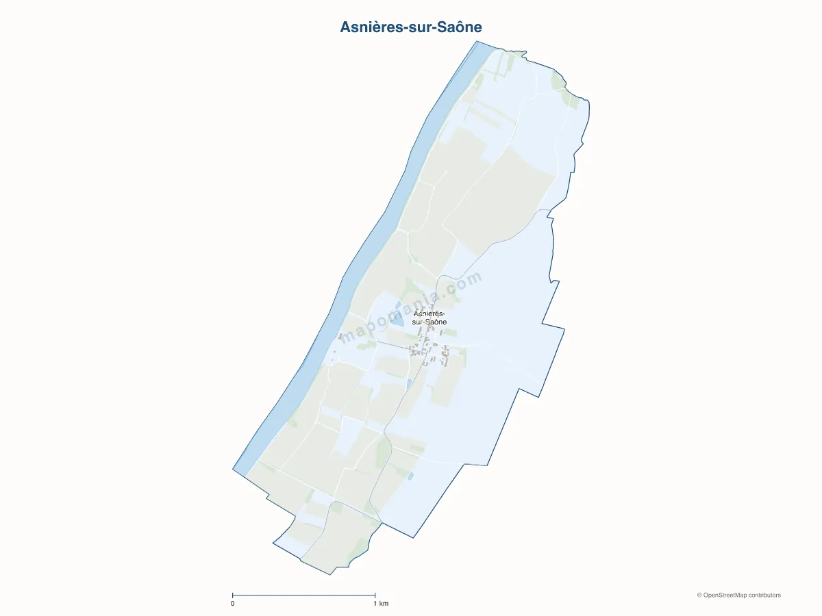 Carte de Asnières-sur-Saône à personnaliser
