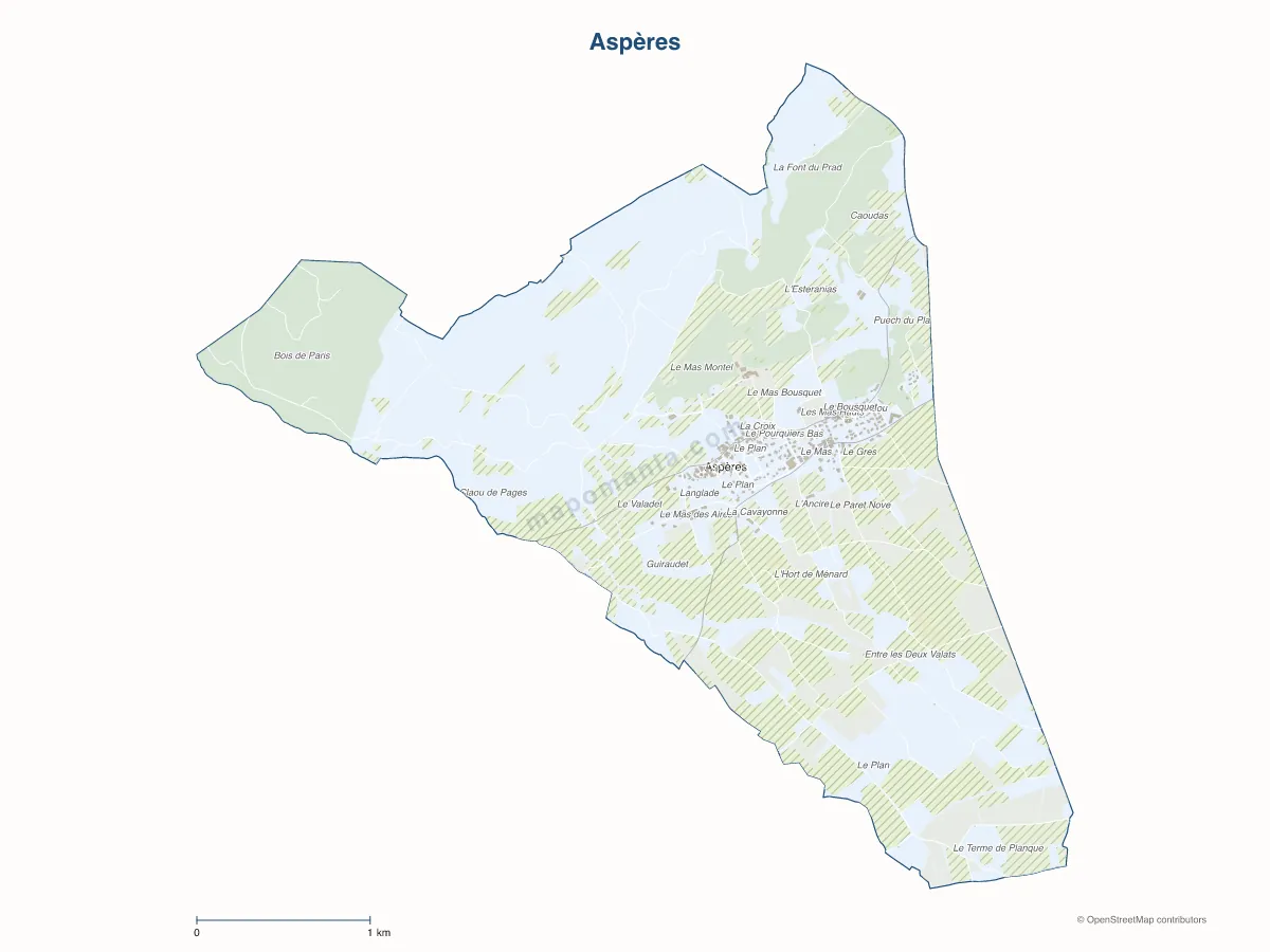 Carte de Aspères à personnaliser