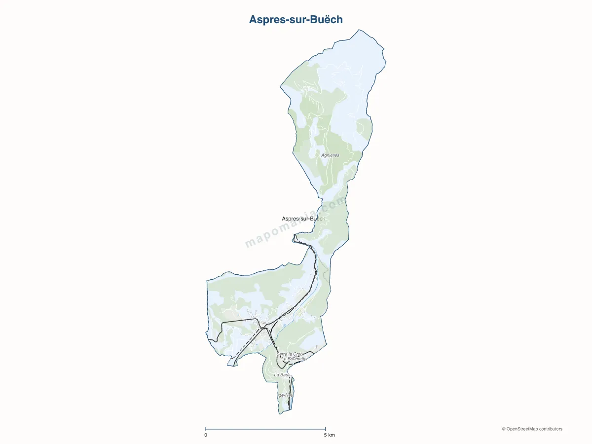 Carte de Aspres-sur-Buëch à personnaliser