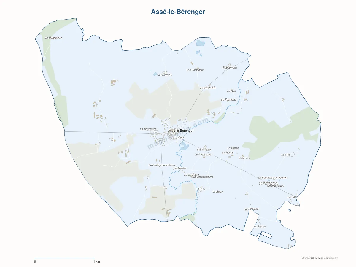 Carte de Assé-le-Bérenger à personnaliser