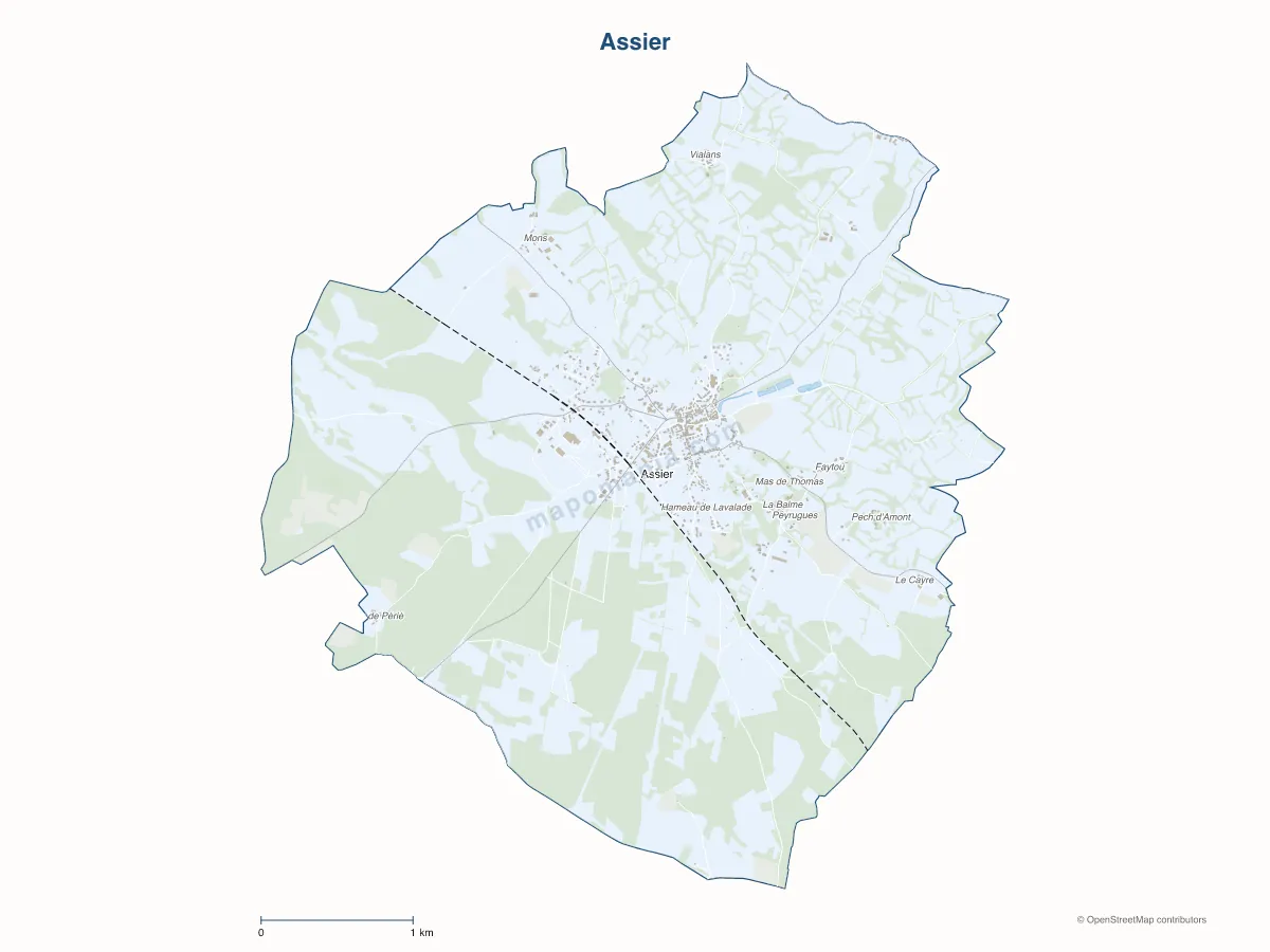 Carte de Assier à personnaliser