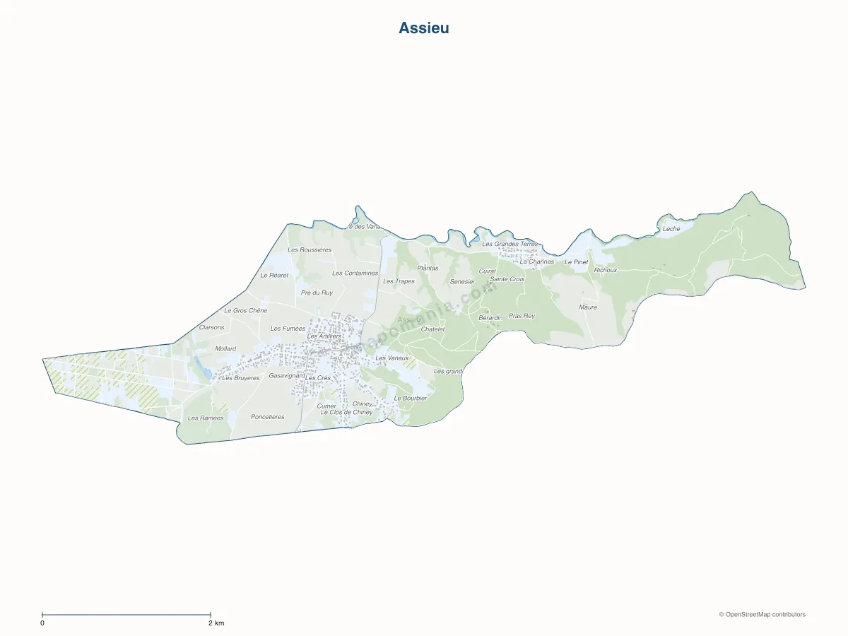 Carte de Assieu à personnaliser