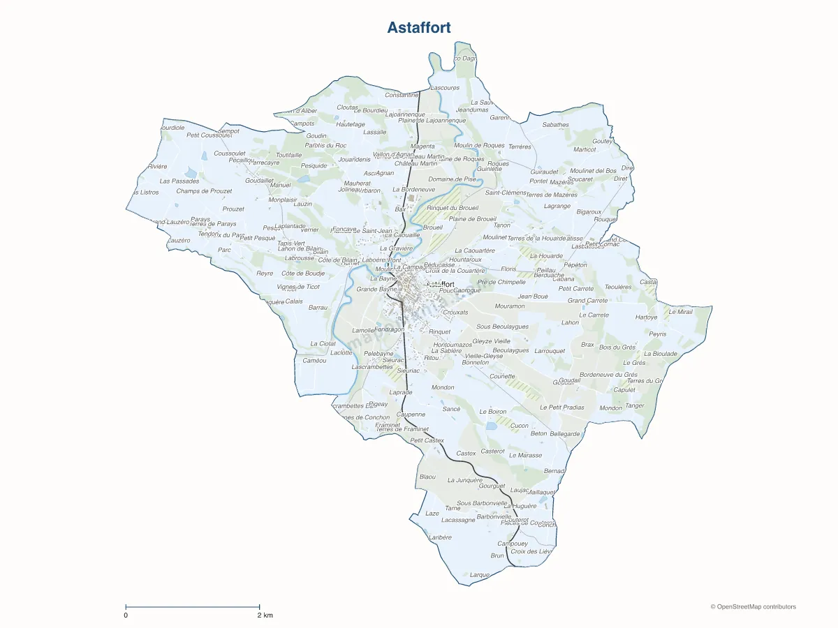 Carte de Astaffort à personnaliser
