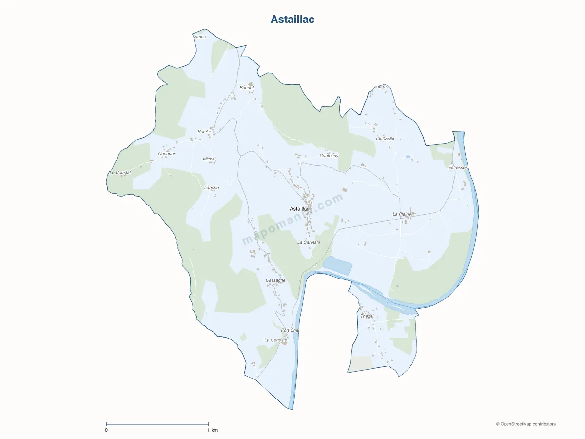 Carte de Astaillac à personnaliser