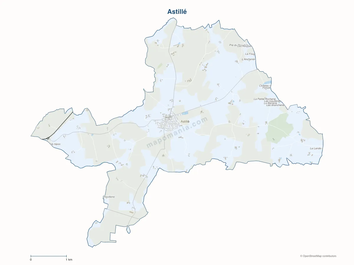 Carte de Astillé à personnaliser