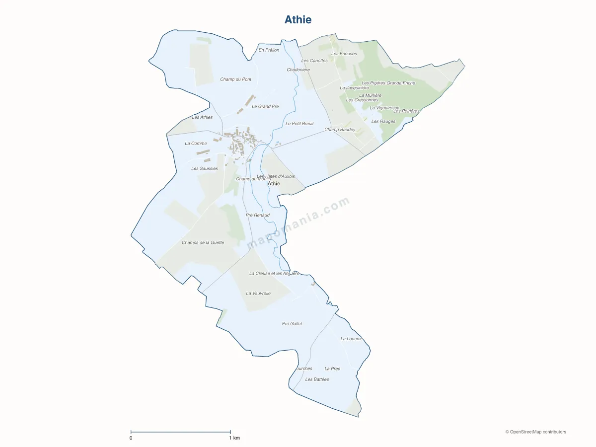 Carte de Athie à personnaliser