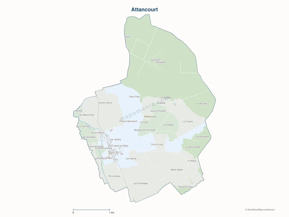 Carte de Attancourt à personnaliser