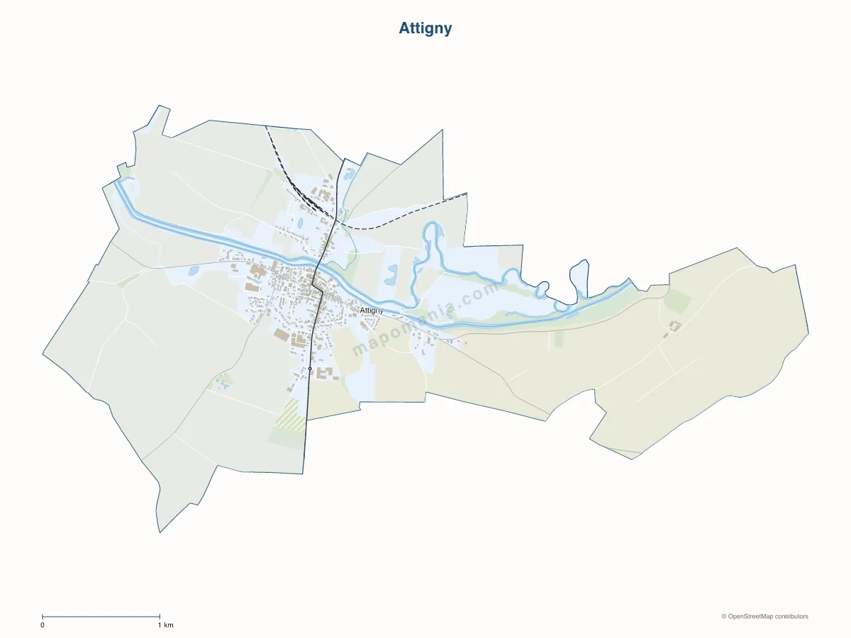Carte de Attigny à personnaliser