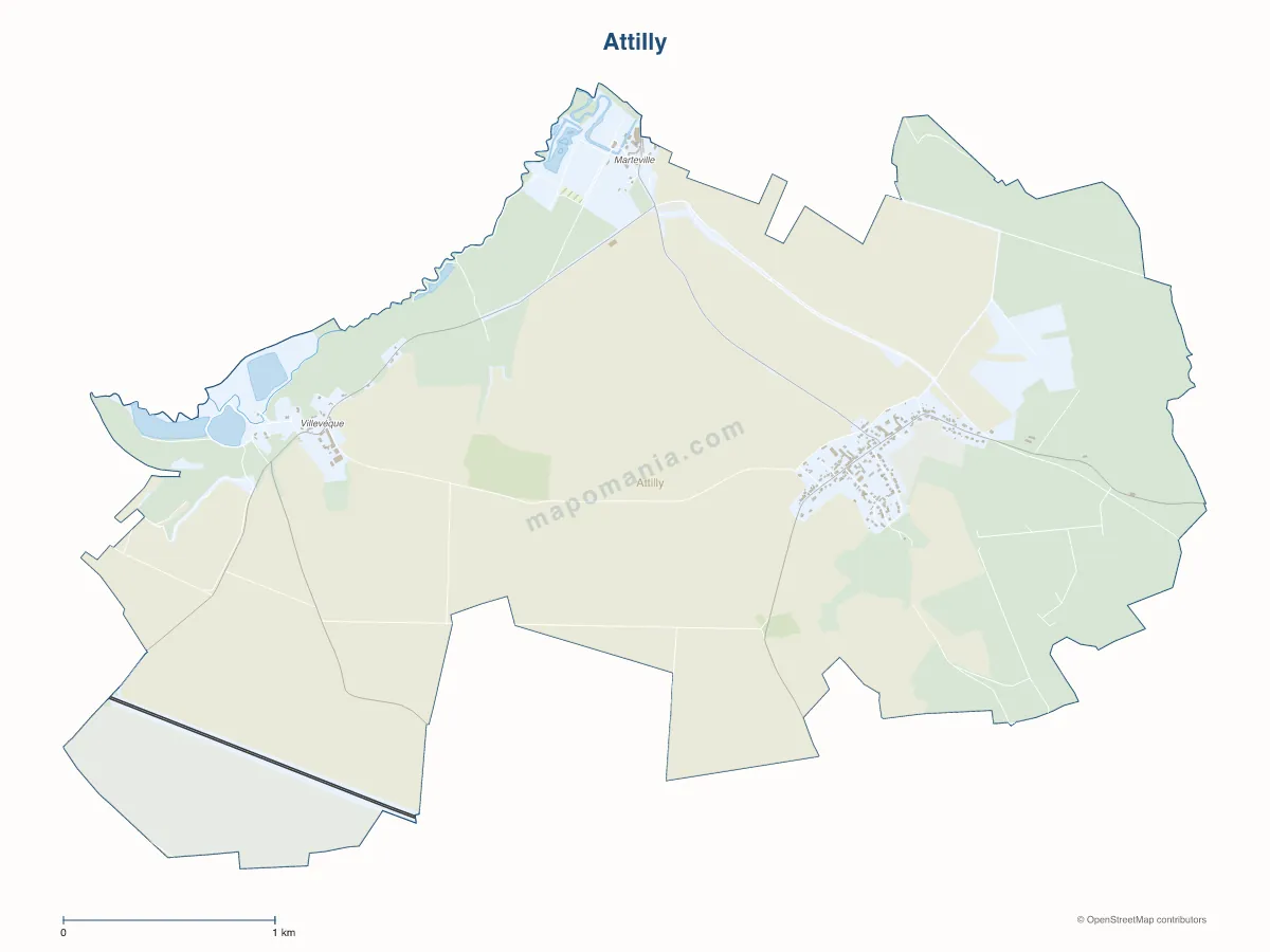 Carte de Attilly à personnaliser