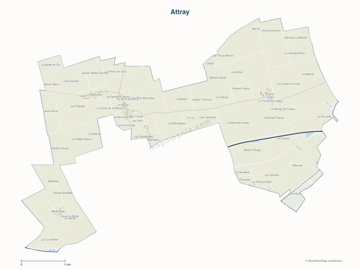 Carte de Attray à personnaliser