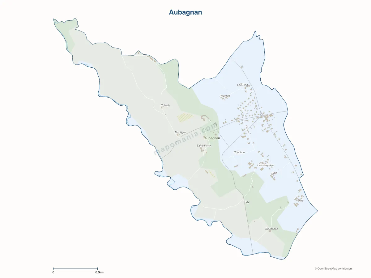 Carte de Aubagnan à personnaliser