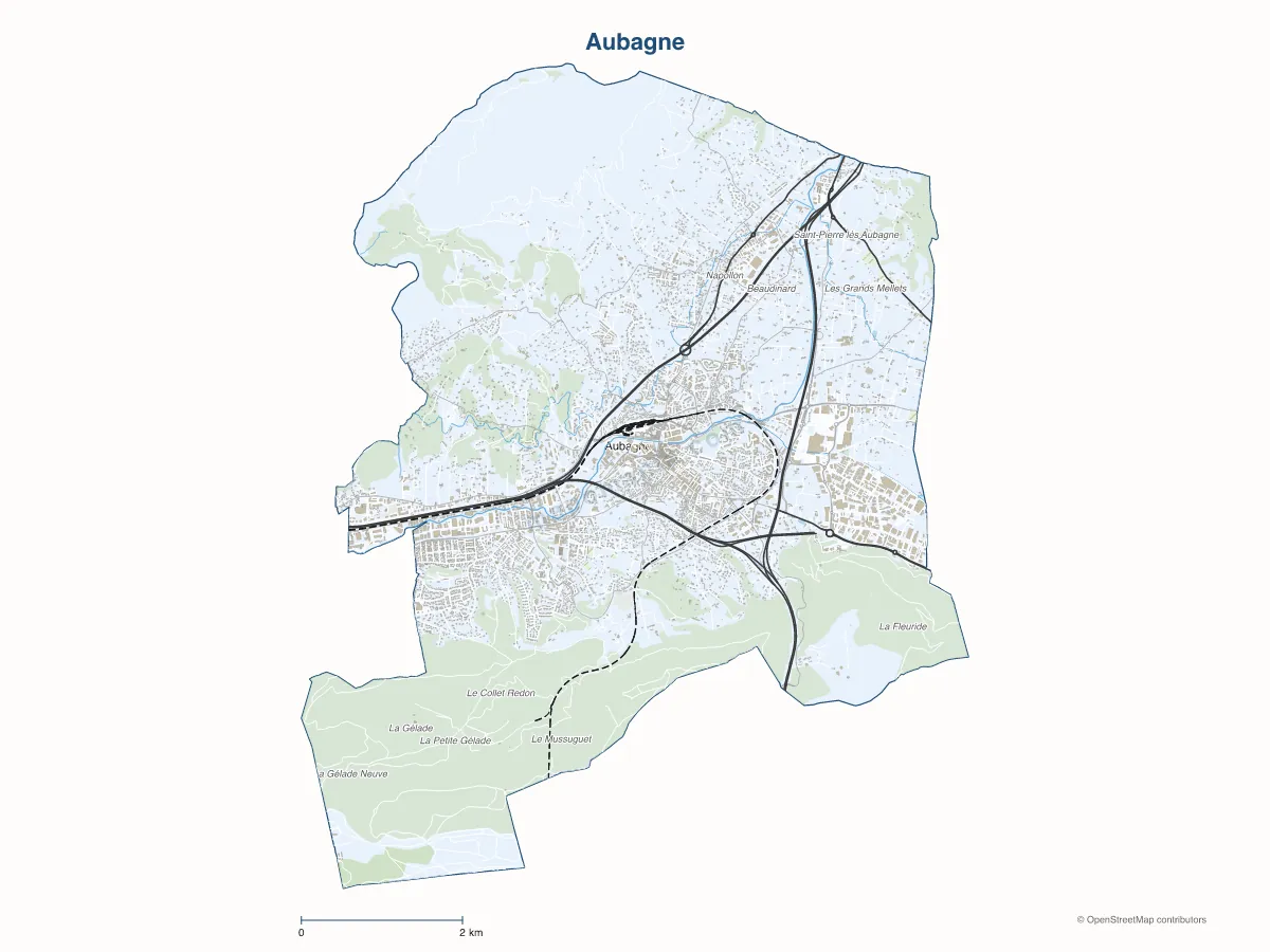 Carte de Aubagne à personnaliser