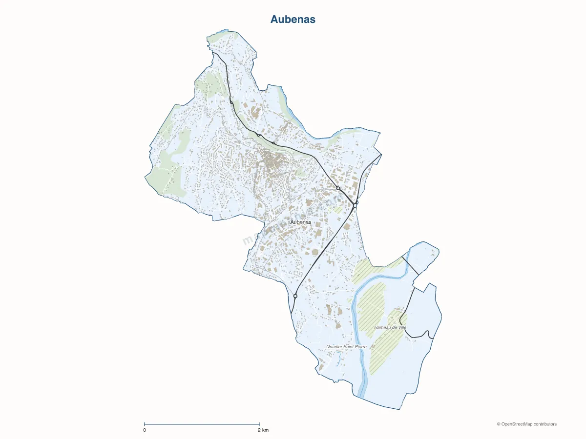 Carte de Aubenas à personnaliser