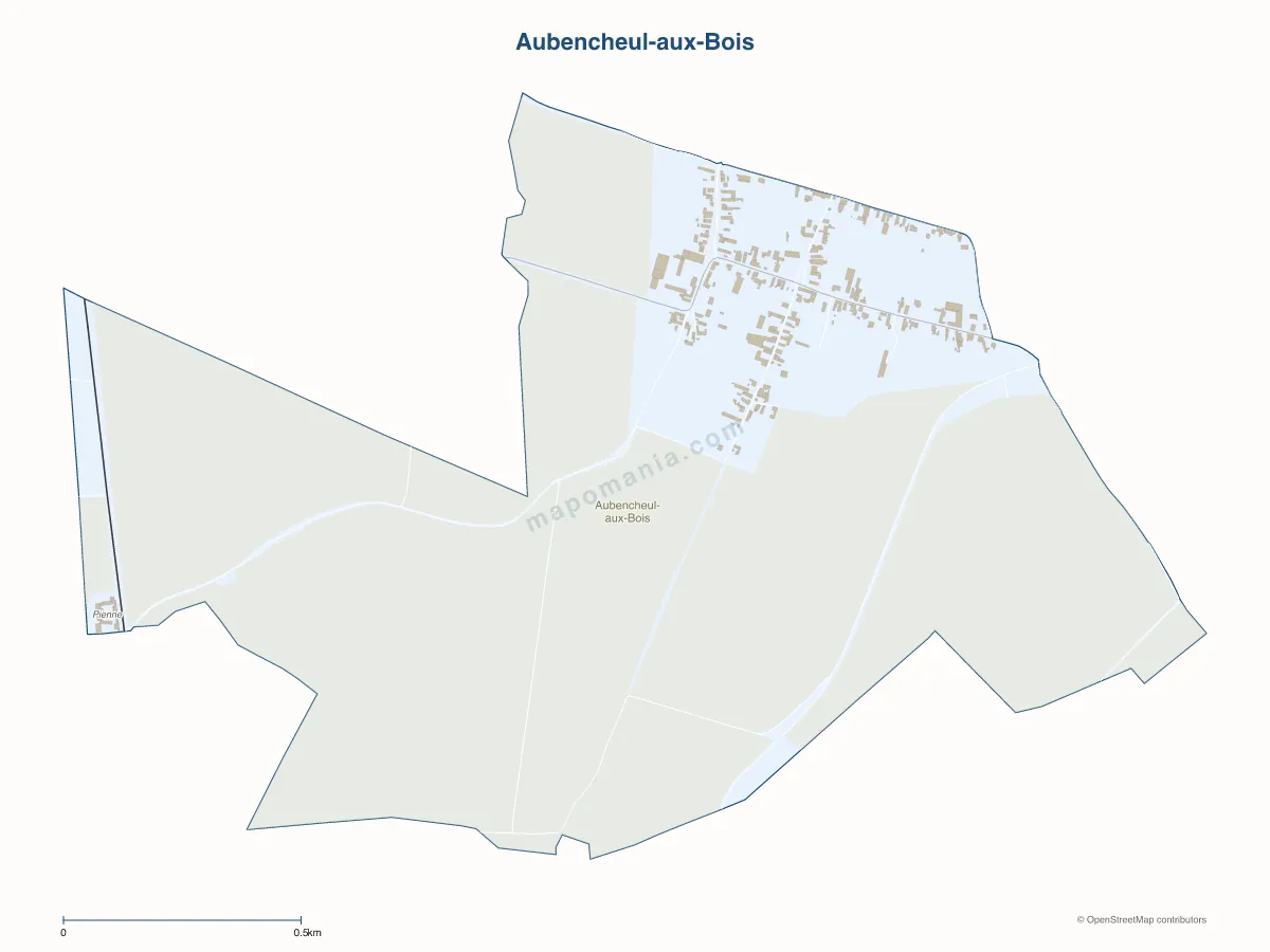 Carte de Aubencheul-aux-Bois à personnaliser