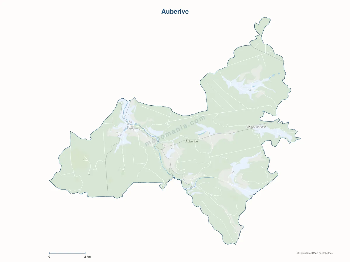Carte de Auberive à personnaliser