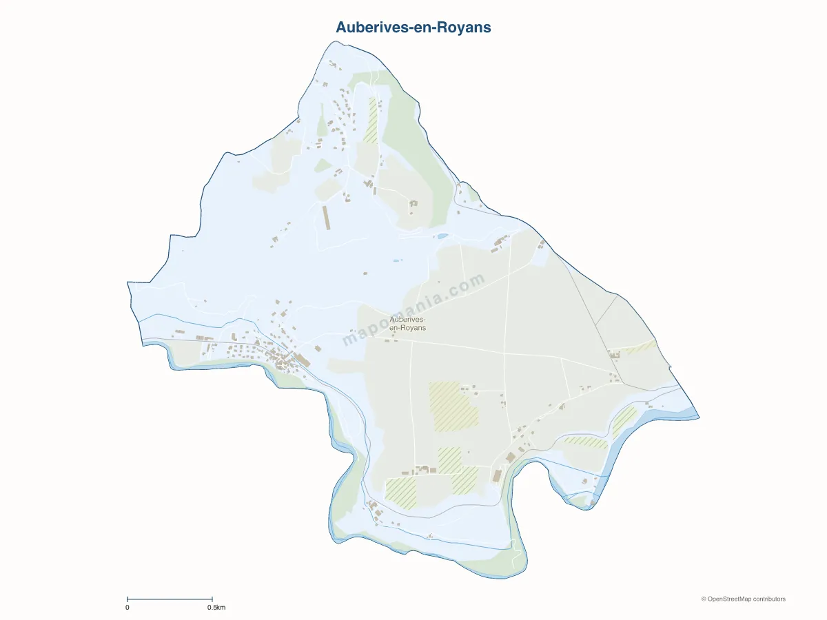 Carte de Auberives-en-Royans à personnaliser
