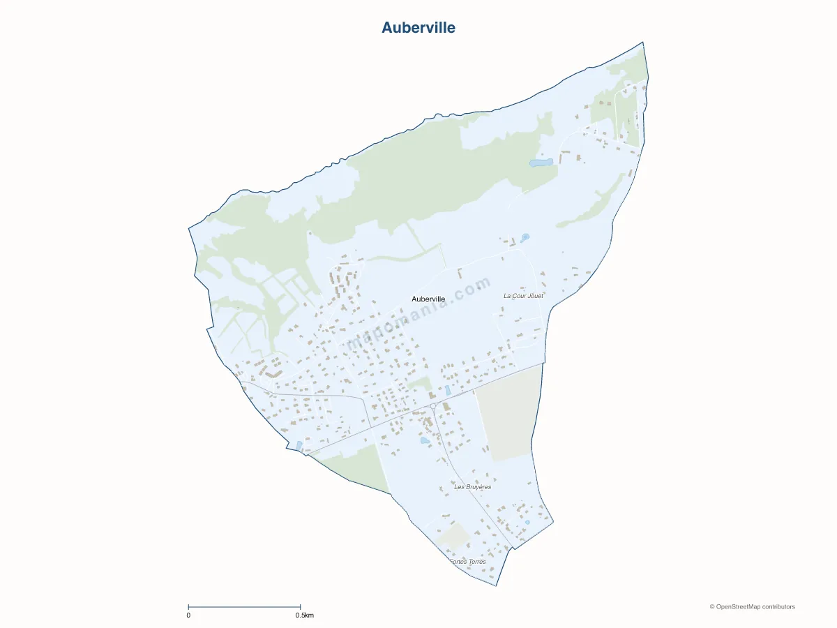Carte de Auberville à personnaliser